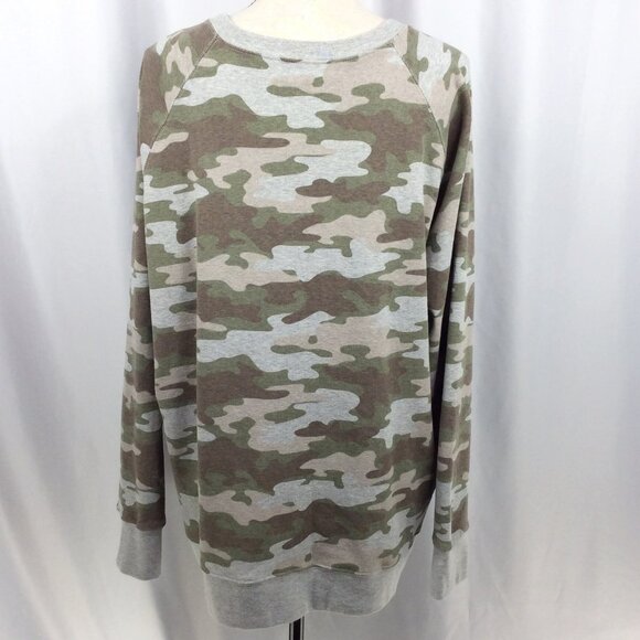 Eddie Bauer Legend Wash Sweatshirt Womens Size T2XL Tall 2XL Camo Raglan Sleeve - Picture 3 of 8